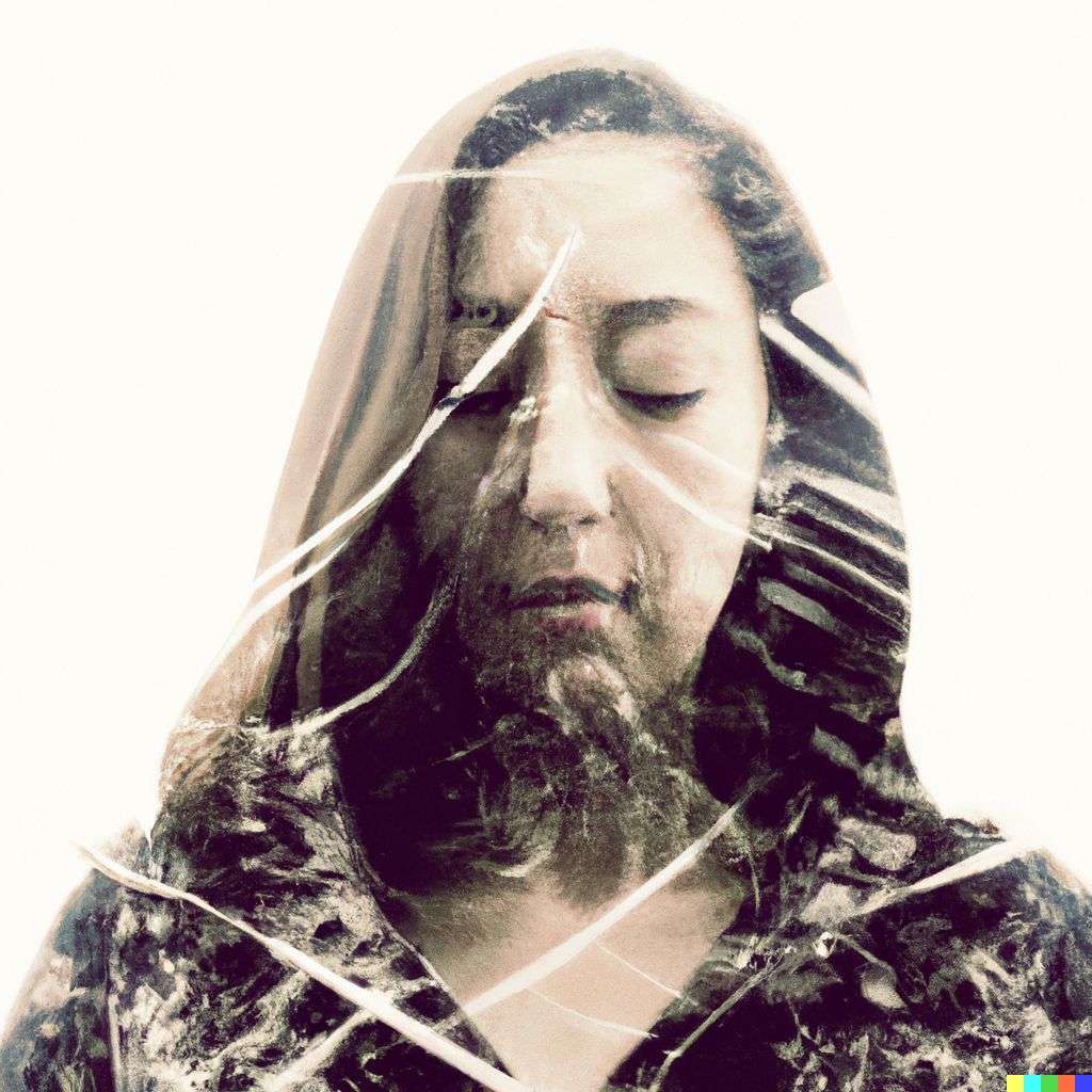 a representation of anxiety, photograph, double exposure